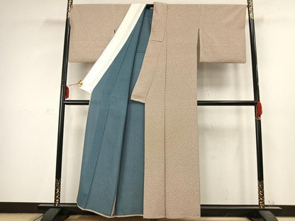 平和屋着物▽上質な小紋 単衣 番傘 正絹 逸品 AABC3846fy