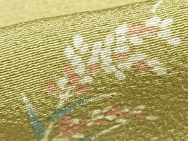 平和屋着物▽上質な小紋 単衣 草花文 ますいわ屋扱い 正絹 逸品 AABC3850fy