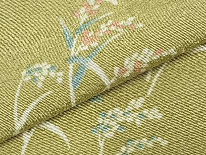 平和屋着物▽上質な小紋 単衣 草花文 ますいわ屋扱い 正絹 逸品 AABC3850fy
