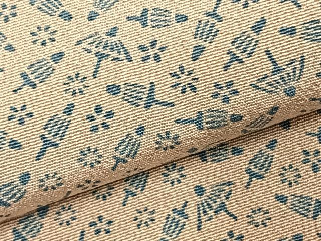 平和屋着物▽上質な小紋 単衣 番傘 正絹 逸品 AABC3846fy