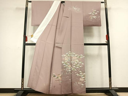 平和屋着物▽訪問着 単衣 風景文 正絹 逸品 AABC3940fy
