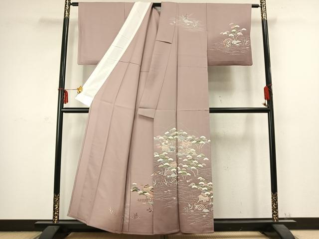 平和屋着物▽訪問着 単衣 風景文 正絹 逸品 AABC3940fy