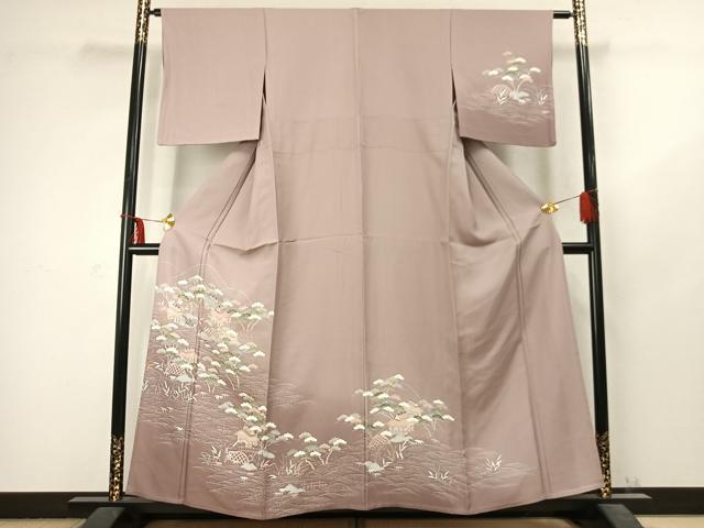 平和屋着物▽訪問着 単衣 風景文 正絹 逸品 AABC3940fy