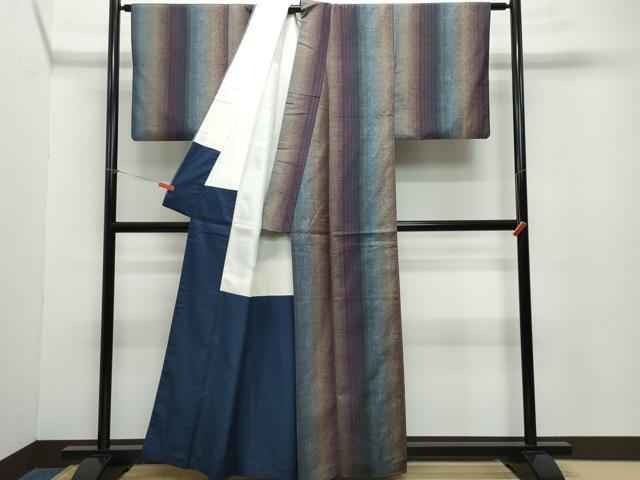 平和屋着物●本場真綿絢結城紬 枝葉文 証紙付き 正絹 逸品 CAAZ8093vf