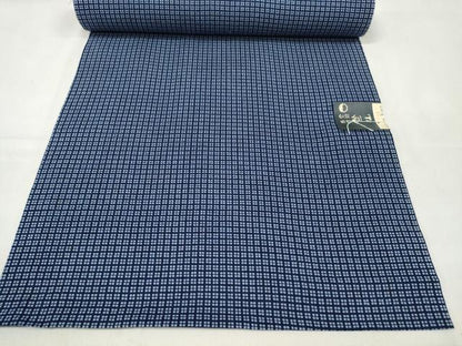 平和屋着物＊夏物　竺仙鑑製　浴衣　反物　着尺　両面染　格子　綿　逸品　未使用　DAAW8108zzz