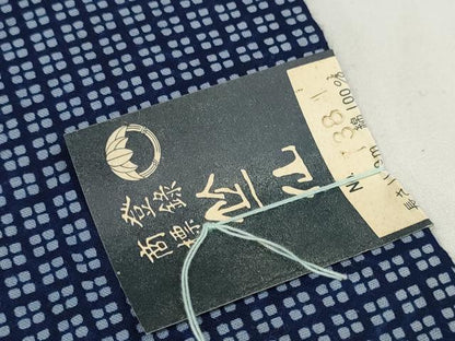 平和屋着物＊夏物　竺仙鑑製　浴衣　反物　着尺　両面染　格子　綿　逸品　未使用　DAAW8108zzz