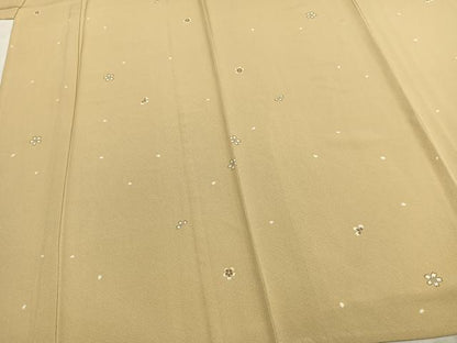 平和屋着物▽上質な小紋 単衣 舞桜文 正絹 逸品 AABC3985fy