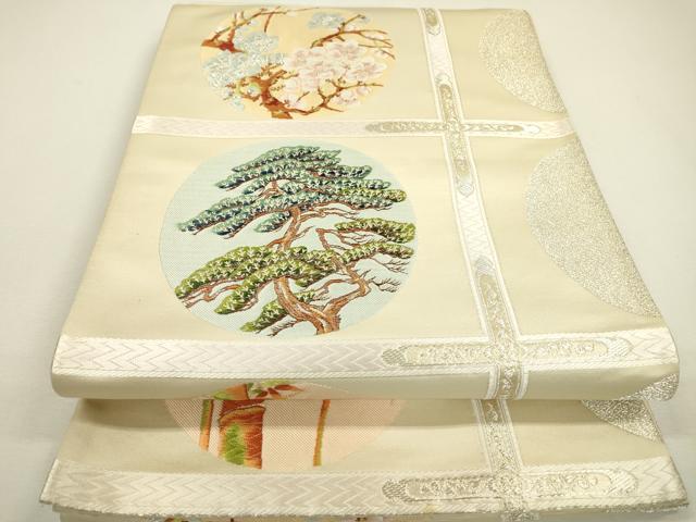平和屋着物▼六通柄袋帯 唐織 松竹梅 金銀糸 正絹 逸品 DAAX9598fe