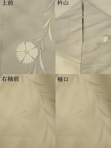 平和屋着物＊夏物 訪問着 絽 草花文 暈し染め 銀彩 正絹 逸品 AABC6935jd
