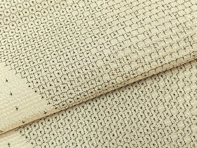 平和屋着物▽塩沢絣 単衣 110亀甲 幾何学文様 証紙付き 正絹 逸品 未使用 AABC4050fy