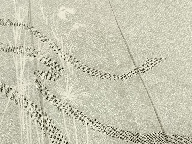 平和屋着物▽訪問着 無双 紗袷 紗×絽 草花文 正絹 逸品 未使用 AABC4043fy