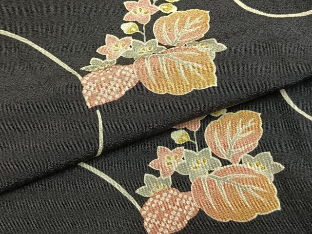 平和屋着物▽上質な小紋 単衣 花唐草文 正絹 逸品 未使用 AABC4057fy