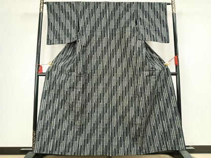 平和屋着物▽上質な紬 単衣 抽象文様 正絹 逸品 AABC4059fy
