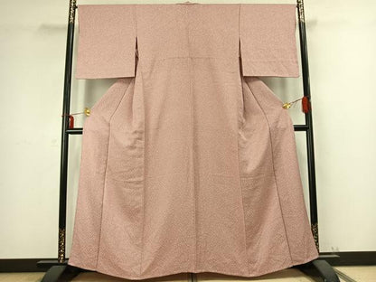 平和屋着物▽上質な小紋　単衣　霞文　正絹　逸品　AABC4063fy