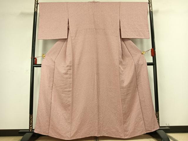 平和屋着物▽上質な小紋　単衣　霞文　正絹　逸品　AABC4063fy