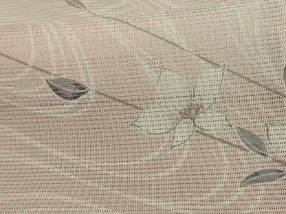 平和屋着物＊夏物 小紋 絽 流水枝花文 洗える着物 AABC9845jd