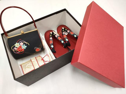 平和屋本店[]極上 七五三 女の子 7歳 祝着・つけ帯・草履・バッグ・小物セット 絞り 花夢二 舞花文 金彩 紙箱付き 逸品 CYAA3700s5