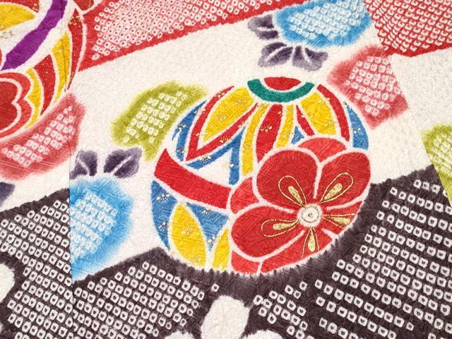 平和屋本店[]極上 七五三 女の子 7歳 祝着・つけ帯・草履・バッグ・小物セット 絞り 花夢二 舞花文 金彩 紙箱付き 逸品 CYAA3700s5