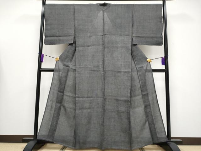 平和屋本店＊極上　夏物　石川県指定無形文化財　能登上布　本麻手織上布　100亀甲　総詰め　檳榔子染色地　逸品　未使用　CYAA3694s5