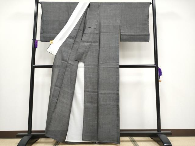 平和屋本店＊極上　夏物　石川県指定無形文化財　能登上布　本麻手織上布　100亀甲　総詰め　檳榔子染色地　逸品　未使用　CYAA3694s5