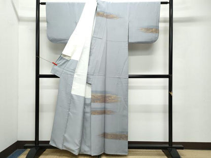平和屋着物●訪問着　駒刺繍　立波文　金彩　正絹　逸品　CAAZ8190vf
