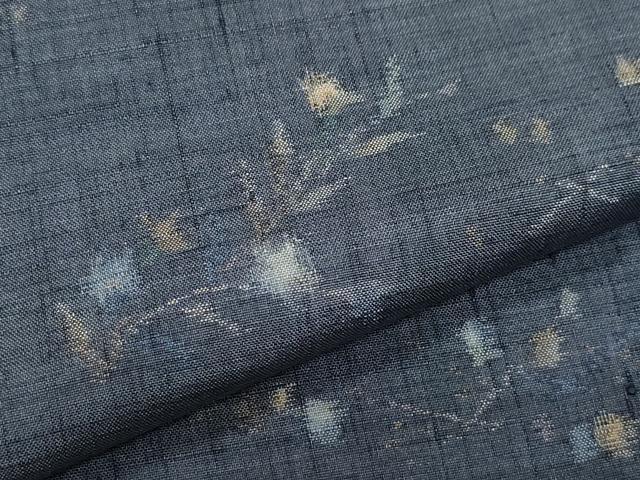 平和屋着物●上質な紬　飛鳥草花文　正絹　逸品　CAAZ8170vf