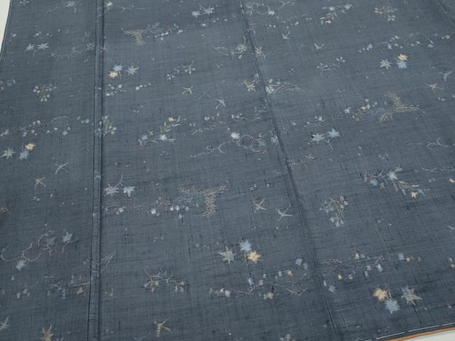 平和屋着物●上質な紬　飛鳥草花文　正絹　逸品　CAAZ8170vf