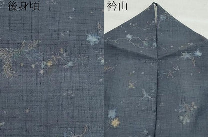 平和屋着物●上質な紬　飛鳥草花文　正絹　逸品　CAAZ8170vf