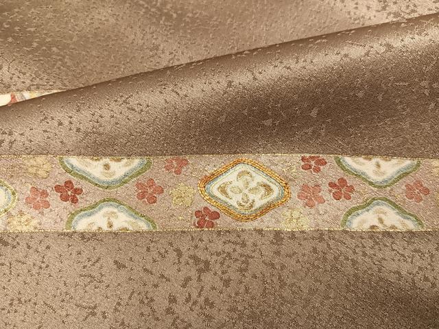 平和屋着物●訪問着　駒刺繍　花唐草文　金彩　正絹　逸品　AABC9779ph