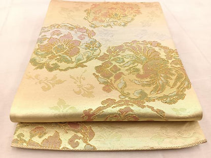 平和屋着物◎六通柄袋帯　鳳凰更紗　金銀糸　引箔　正絹　逸品　BAAV4787yc