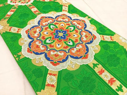 平和屋着物◎六通柄袋帯 唐織 正倉院花文 金銀糸 正絹 逸品 BAAV6530yc