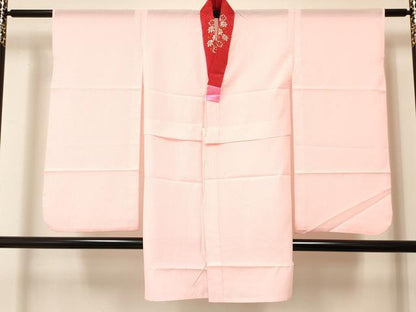 平和屋着物[]七五三　女の子　７歳　祝着　四つ身　襦袢(単衣・半衿刺繍)セット　御所車雪輪花蝶文　暈し染め　金彩　逸品　DAAY3153ma
