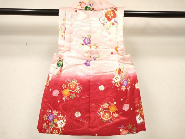 平和屋着物[]女の子　子供　被布　枝梅花文　暈し染め　金彩　洗える着物　DAAY3161ma