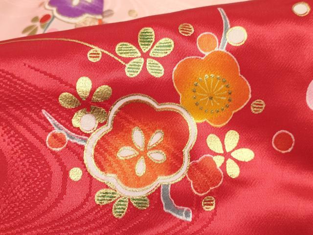 平和屋着物[]女の子　子供　被布　枝梅花文　暈し染め　金彩　洗える着物　DAAY3161ma
