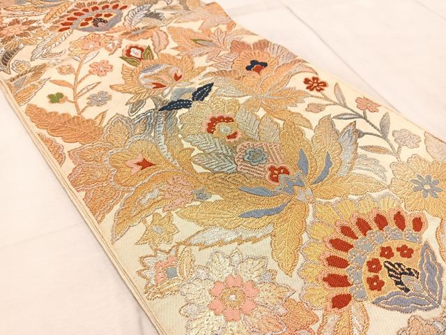平和屋着物◎六通柄 本袋帯 唐織 更紗 金銀糸 正絹 逸品 BAAV6716yc