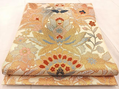 平和屋着物◎六通柄 本袋帯 唐織 更紗 金銀糸 正絹 逸品 BAAV6716yc