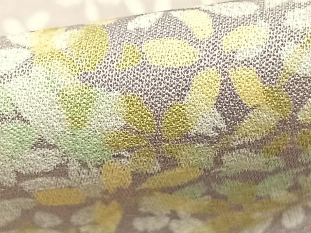 平和屋着物▽上質な小紋 単衣 草花文 暈し染め 正絹 逸品 AABC4100fy