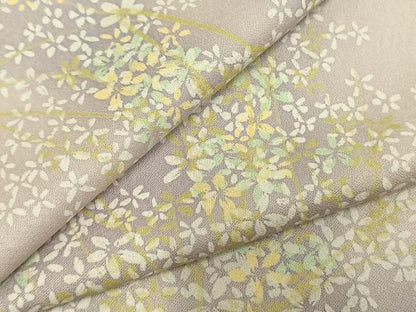 平和屋着物▽上質な小紋 単衣 草花文 暈し染め 正絹 逸品 AABC4100fy