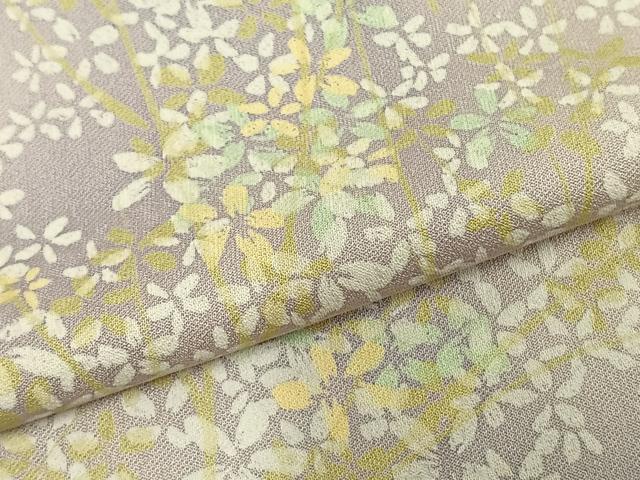 平和屋着物▽上質な小紋 単衣 草花文 暈し染め 正絹 逸品