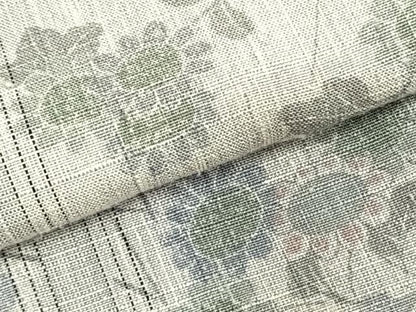 平和屋着物▽上質な紬 単衣 草花文 正絹 逸品 AABD0010fy