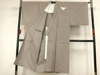 平和屋着物▽男性 色紋付 単衣 紬地 潤色 正絹 逸品 未使用 AABC4085fy