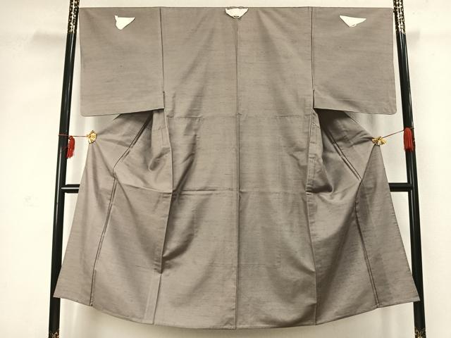 平和屋着物▽男性 色紋付 単衣 紬地 潤色 正絹 逸品 未使用 AABC4085fy