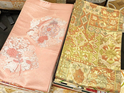 平和屋本店■袋帯 西陣 まとめて100点 鳳凰 孔雀 蝶 風景 更紗 花柄 七宝 宝相華 佐賀錦 金銀糸 など 未使用品あり 全て正絹 se3781