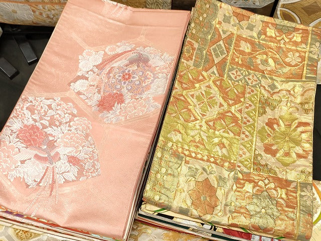 平和屋本店■袋帯 西陣 まとめて100点 鳳凰 孔雀 蝶 風景 更紗 花柄 七宝 宝相華 佐賀錦 金銀糸 など 未使用品あり 全て正絹 se3781