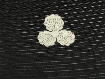 平和屋着物＊夏物 黒紋付 黒反物 着尺 五泉 甲州黒 紅下黒染 逸品 未使用 DAAW8153zzz