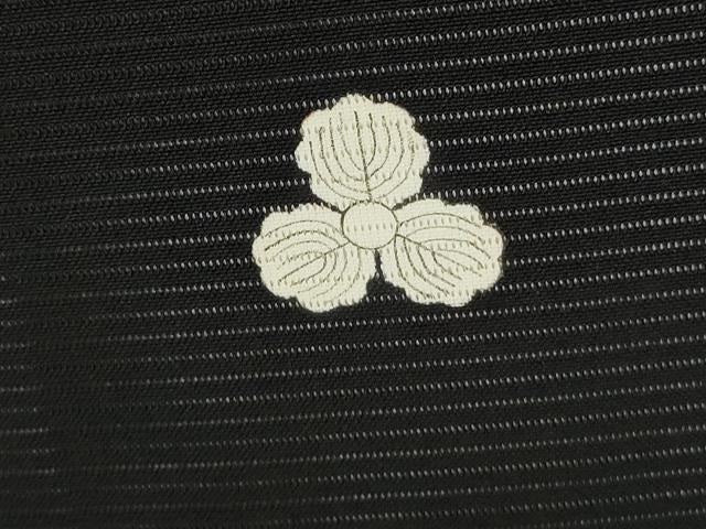 平和屋着物＊夏物 黒紋付 黒反物 着尺 五泉 甲州黒 紅下黒染 逸品 未使用 DAAW8153zzz