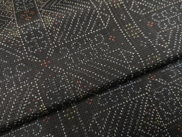 平和屋着物●上質な小紋　幾何学文様　正絹　逸品　AABD0765ph