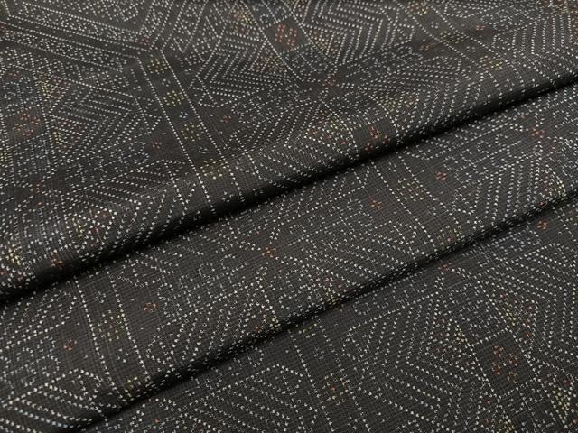 平和屋着物●上質な小紋　幾何学文様　正絹　逸品　AABD0765ph