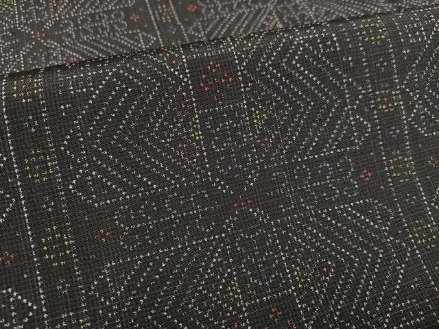 平和屋着物●上質な小紋　幾何学文様　正絹　逸品　AABD0765ph