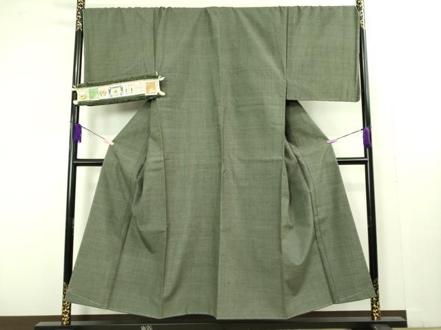 平和屋着物■極上　男性　結城紬　アンサンブル　長羽織　100亀甲　総詰め　証紙付き　逸品　未使用　DZAB1888kh6